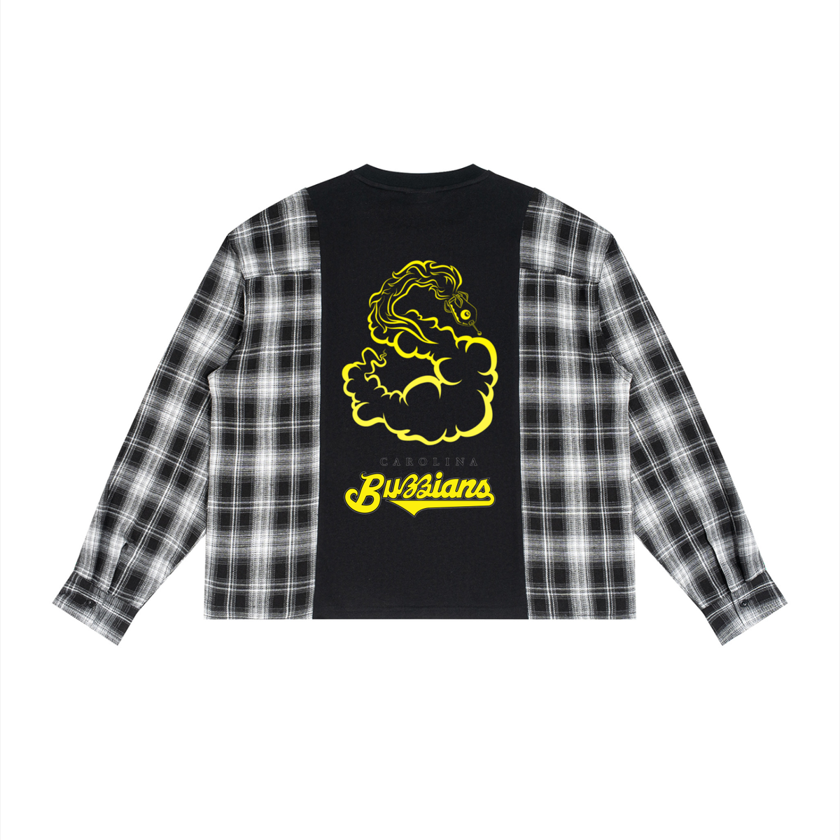 "Buzzians” Plaid Panel L/S T-Shirt