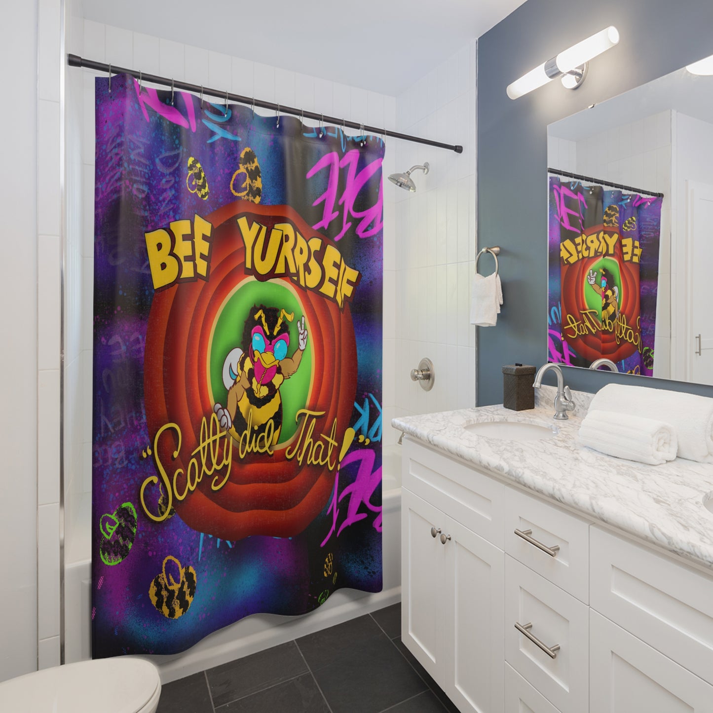 "Bee Looney Tuney" SDT: Shower Curtains