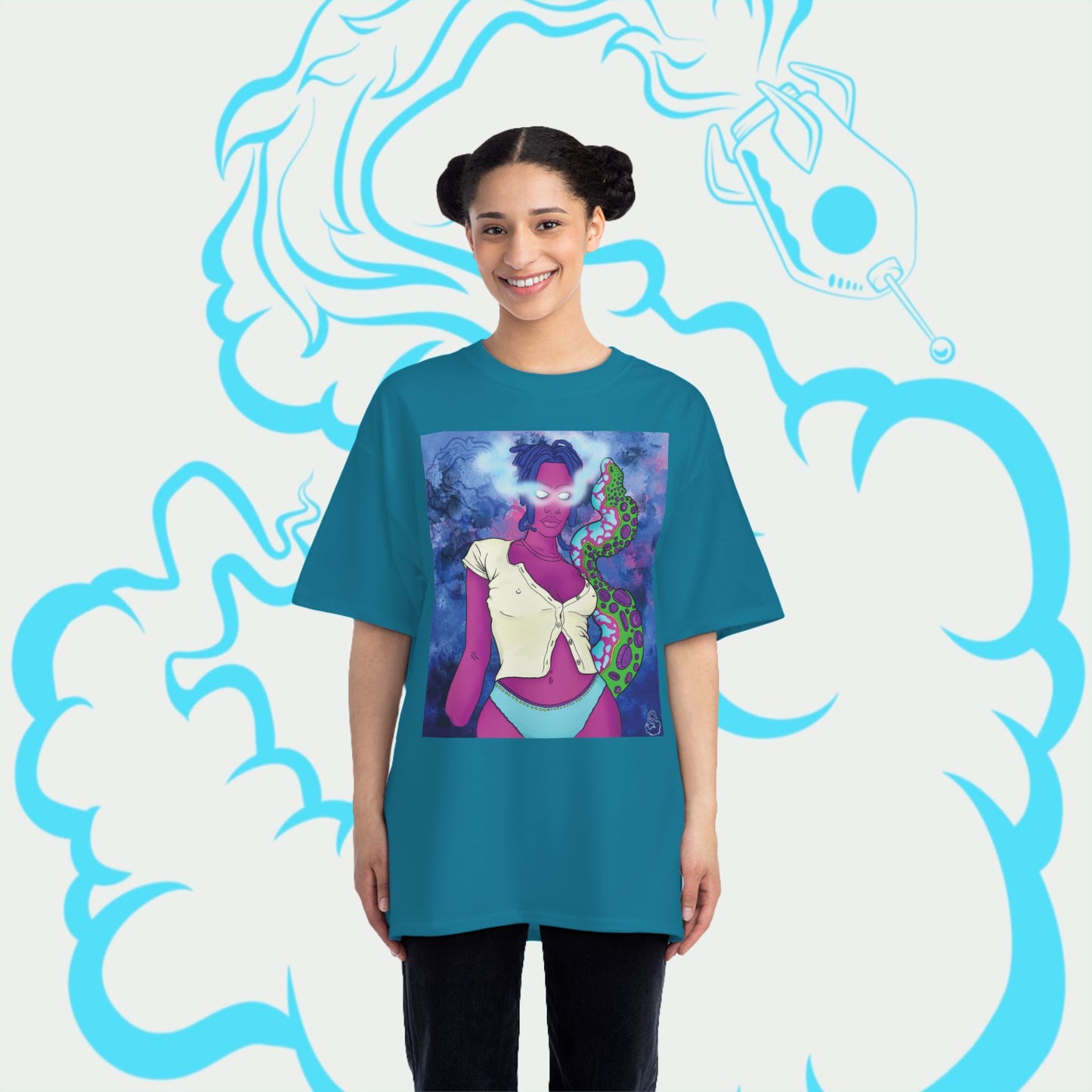 Aqua SquidLady Oversized Tee