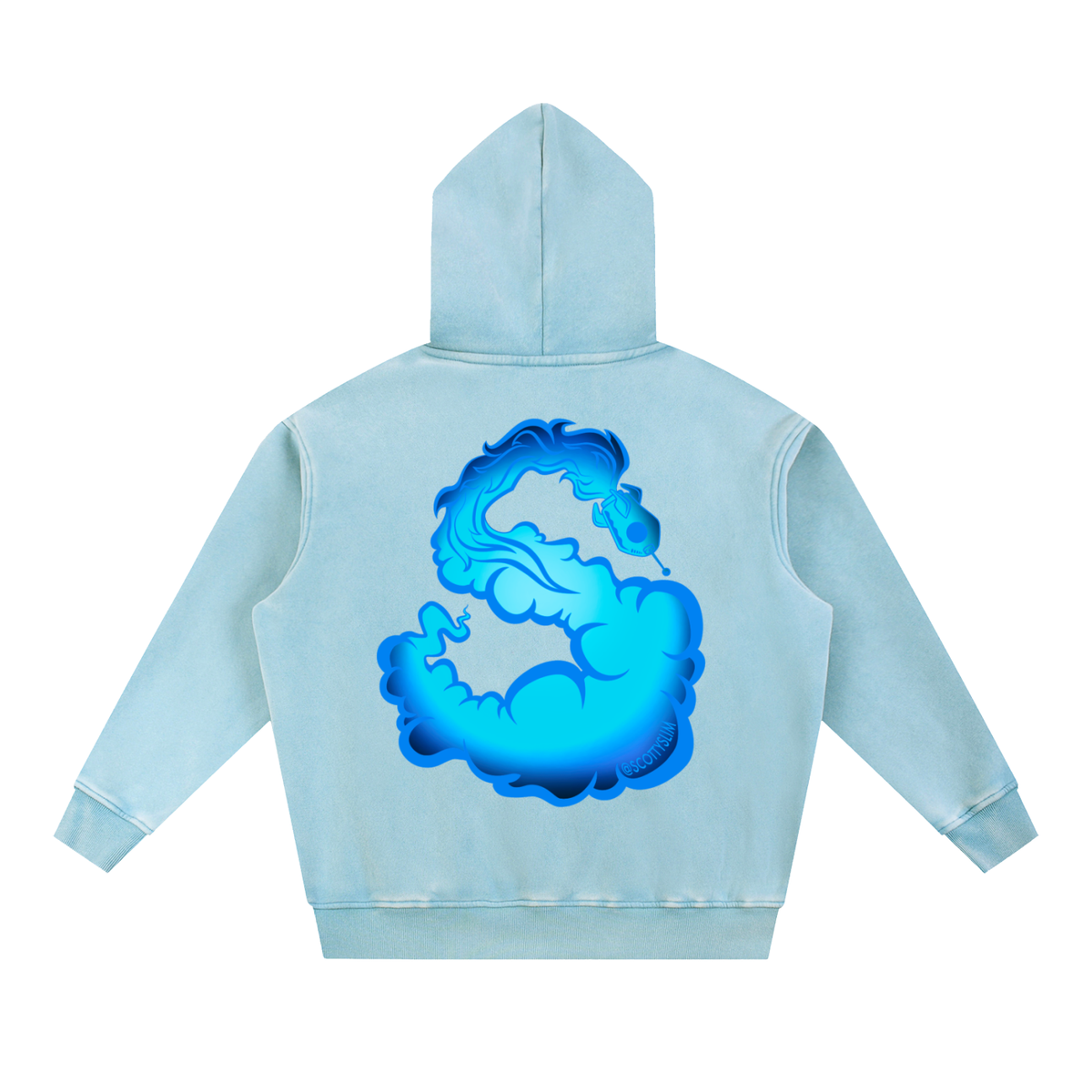 "A Carolina Full Moon"  Snow Washed Oversize Hoodie