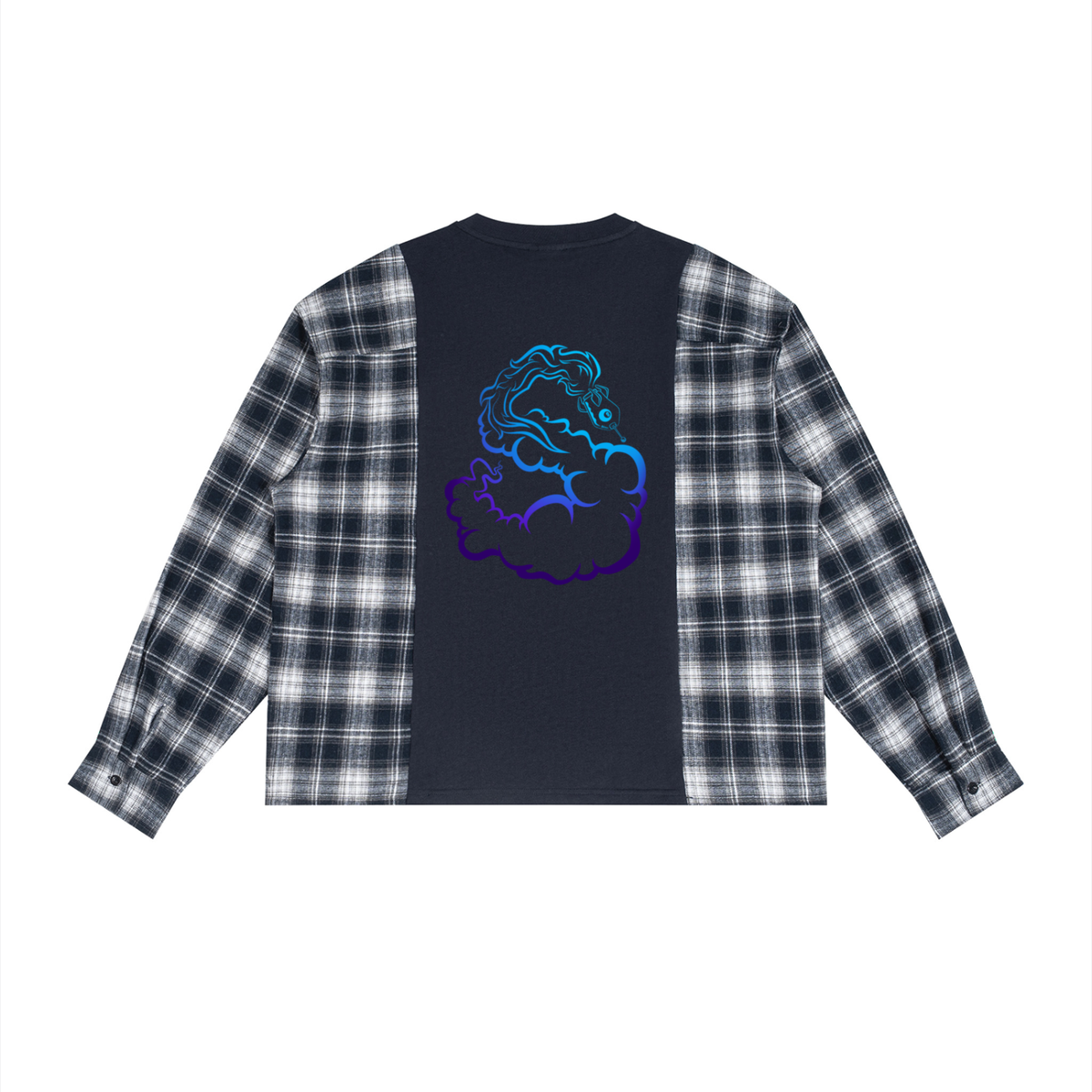 "Carolina Panther" Plaid Panel L/S T-Shirt