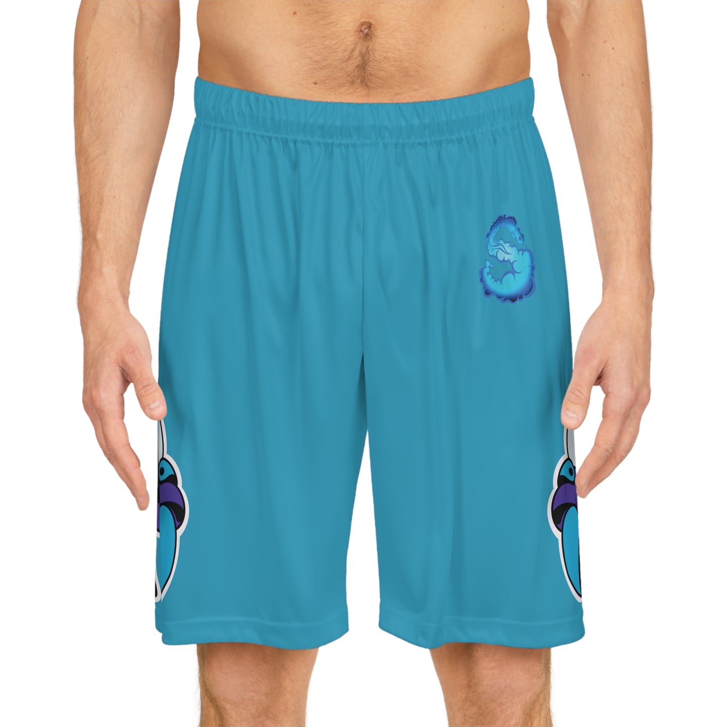 Bee Mascot Basketball Shorts 2.0 (Turquoise)