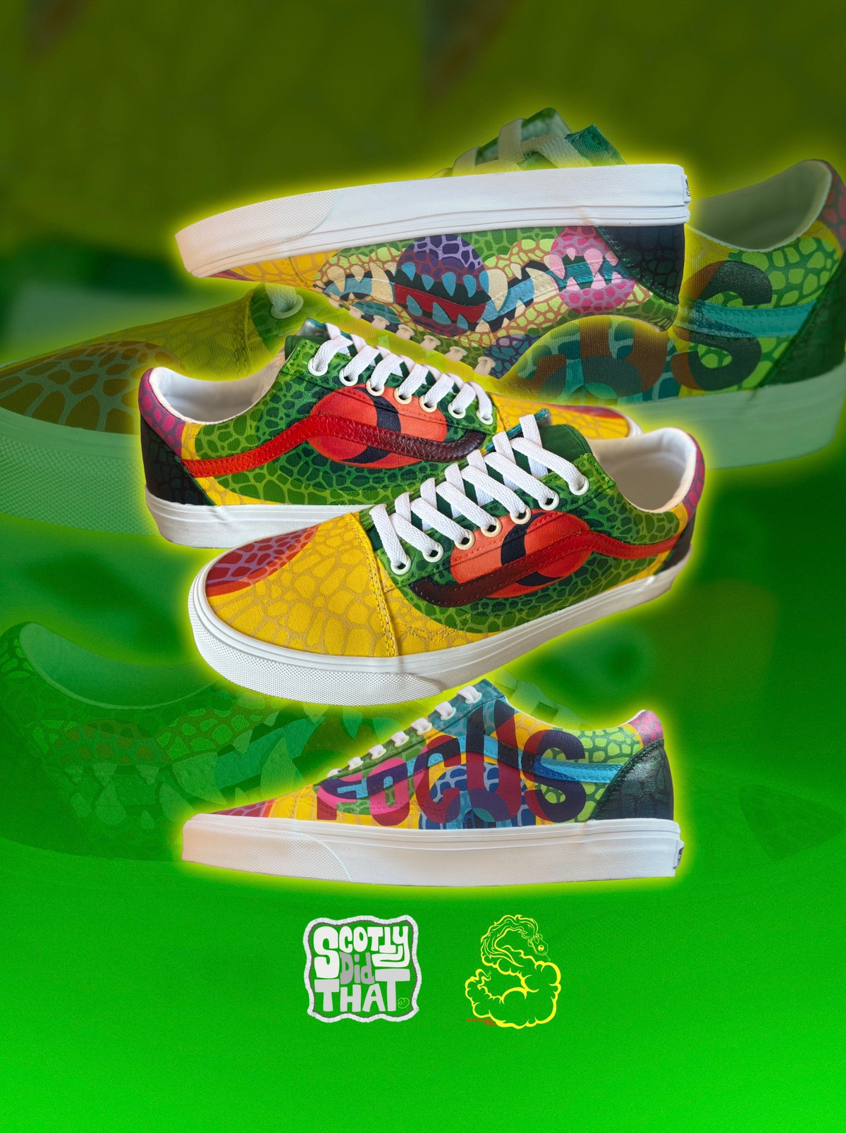 "Funky Gators" Custom Old Skool Vans